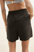 Load image into Gallery viewer, Solid Black Linen Blend Shorts - Allsport