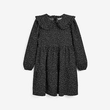 Load image into Gallery viewer, Monochrome Spot Collar Tiered Dress (3-12yrs) - Allsport