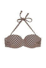 Load image into Gallery viewer, Black Geo Shape Enhancing Bandeau Bikini Top - Allsport