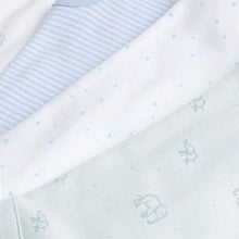 Load image into Gallery viewer, Pale Blue 4 Pack Organic Cotton Elephant Vest Bodysuits (0mths-2yrs) - Allsport