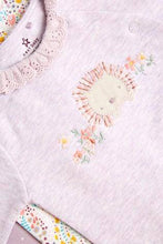 Load image into Gallery viewer, Lilac 3 Pack Hedgehog Sleepsuits (up to 18 months) - Allsport