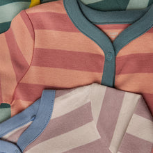 Load image into Gallery viewer, 3 Pack Bright Stripes Baby Sleepsuits (0-12mths) - Allsport