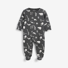 Load image into Gallery viewer, Monochrome Safari 2 Pack Zip Sleepsuits (0-18mths) - Allsport