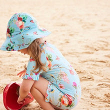 Load image into Gallery viewer, Floral Aqua Sunsafe Swim Suit (3mths-5yrs) - Allsport