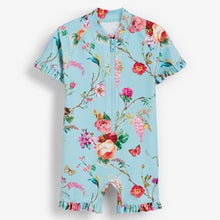 Load image into Gallery viewer, Floral Aqua Sunsafe Swim Suit (3mths-5yrs) - Allsport