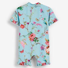 Load image into Gallery viewer, Floral Aqua Sunsafe Swim Suit (3mths-5yrs) - Allsport