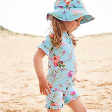 Load image into Gallery viewer, Floral Aqua Sunsafe Swim Suit (3mths-5yrs) - Allsport