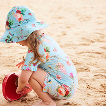 Load image into Gallery viewer, Floral Aqua Sunsafe Swim Suit (3mths-5yrs) - Allsport