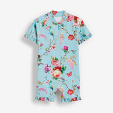 Load image into Gallery viewer, Floral Aqua Sunsafe Swim Suit (3mths-5yrs) - Allsport