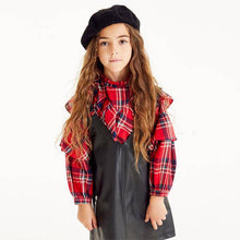 Load image into Gallery viewer, Red Check Organic Cotton Frill Blouse (3-12yrs) - Allsport