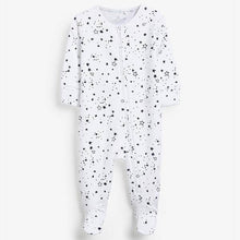 Load image into Gallery viewer, Navy 2 Pack Star Stripe Zip Sleepsuits (0mths-18mths) - Allsport