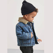 Load image into Gallery viewer, Denim Blue Borg Lined Jacket (3mths-5yrs) - Allsport