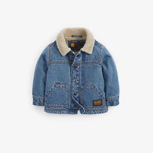 Load image into Gallery viewer, Denim Blue Borg Lined Jacket (3mths-5yrs) - Allsport