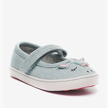 Load image into Gallery viewer, Denim Unicorn Canvas Mary Jane Pumps (Younger Girls) - Allsport