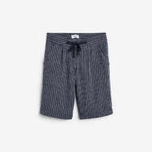 Load image into Gallery viewer, Navy Linen Blend Knee Shorts - Allsport