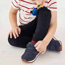 Load image into Gallery viewer, Navy Blue/Red Double Strap Trainers (Younger Boys)