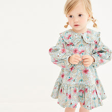 Load image into Gallery viewer, Mint Green Floral Printed Seersucker Collar Dress (3mths-6yrs) - Allsport