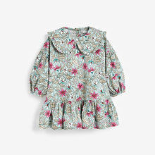 Load image into Gallery viewer, Mint Green Floral Printed Seersucker Collar Dress (3mths-6yrs) - Allsport
