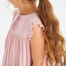 Load image into Gallery viewer, Pale Pink Ruffle Satin Dress (3-12yrs)