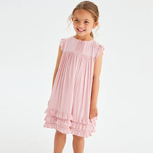 Load image into Gallery viewer, Pale Pink Ruffle Satin Dress (3-12yrs)