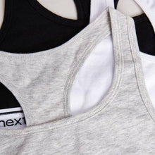 Load image into Gallery viewer, Black/Grey 3 Pack Racer Back Crop Tops (Older) - Allsport