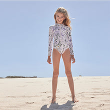 Load image into Gallery viewer, Pink Floral Long Sleeve Swimsuit (3mths-10yrs) - Allsport