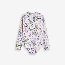 Load image into Gallery viewer, Pink Floral Long Sleeve Swimsuit (3mths-10yrs) - Allsport