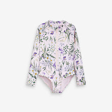 Load image into Gallery viewer, Pink Floral Long Sleeve Swimsuit (3mths-10yrs) - Allsport