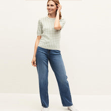 Load image into Gallery viewer, Sage Green Gingham T-Shirt - Allsport