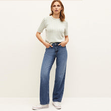 Load image into Gallery viewer, Sage Green Gingham T-Shirt - Allsport