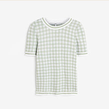 Load image into Gallery viewer, Sage Green Gingham T-Shirt - Allsport