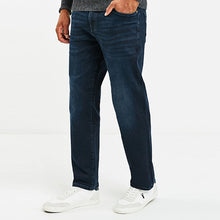 Load image into Gallery viewer, Ink Blue Regular Fit Straight Fit Belted Jeans