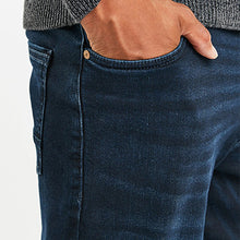 Load image into Gallery viewer, Ink Blue Regular Fit Straight Fit Belted Jeans