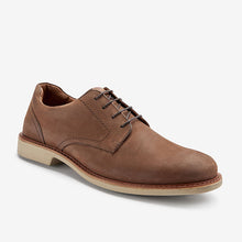 Load image into Gallery viewer, Brown Leather Motion Flex Derby Shoes
