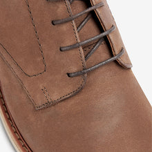 Load image into Gallery viewer, Brown Leather Motion Flex Derby Shoes