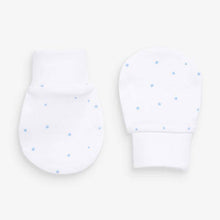 Load image into Gallery viewer, Blue 3 Pack Organic Cotton Elephant Scratch Mitts - Allsport