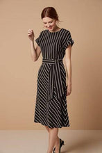 Load image into Gallery viewer, Black and White Belted Midi Dress - Allsport