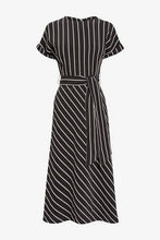 Load image into Gallery viewer, Black and White Belted Midi Dress - Allsport
