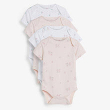 Load image into Gallery viewer, Pink 4 Pack Delicate Bunny Short Sleeved Bodysuits (0mths-18mths) - Allsport
