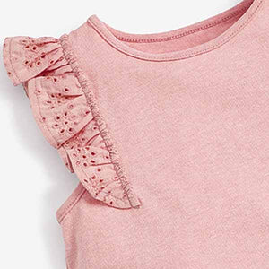 Pink Cotton Frill Vest (3mths-5yrs)