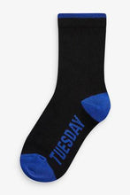 Load image into Gallery viewer, Black 7 Pack Cotton Rich Day Of The Week Socks - Allsport
