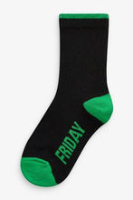 Load image into Gallery viewer, Black 7 Pack Cotton Rich Day Of The Week Socks - Allsport
