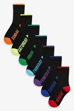 Load image into Gallery viewer, Black 7 Pack Cotton Rich Day Of The Week Socks - Allsport