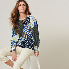 Load image into Gallery viewer, Multi Spliced Print Long Sleeve Cuff Top - Allsport