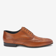 Load image into Gallery viewer, Tan Brown Leather Oxford Brogue Shoes - Allsport