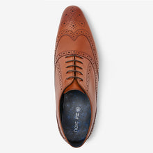 Load image into Gallery viewer, Tan Brown Leather Oxford Brogue Shoes - Allsport