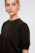 Load image into Gallery viewer, Black Gathered Short Sleeve Top - Allsport