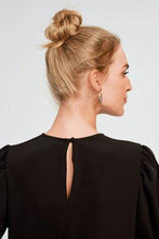 Load image into Gallery viewer, Black Gathered Short Sleeve Top - Allsport