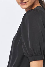 Load image into Gallery viewer, Black Gathered Short Sleeve Top - Allsport