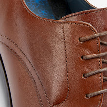 Load image into Gallery viewer, Tan Brown Round Toe Leather Derby Shoes - Allsport